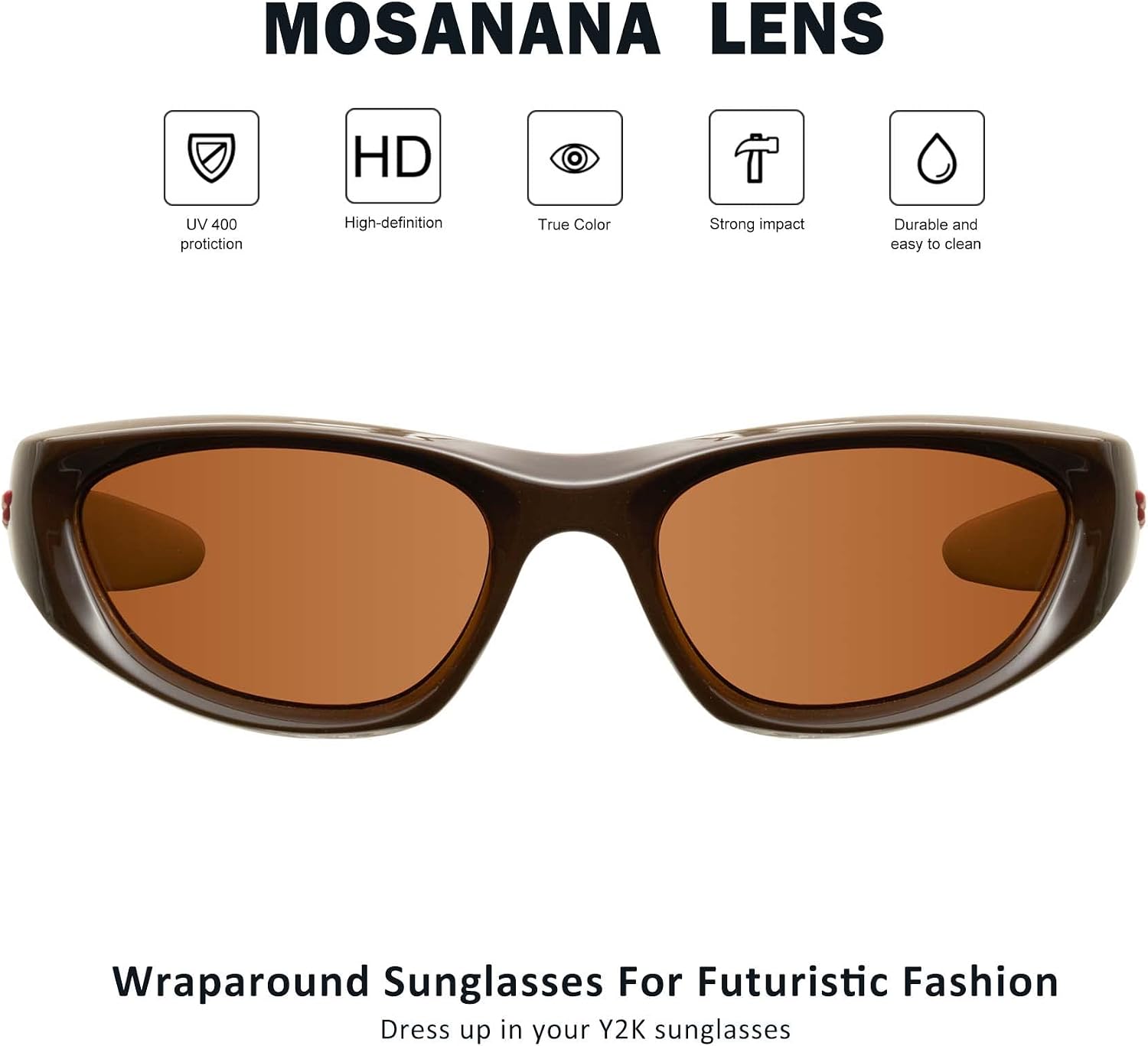 mosanana Wrap Around Y2K Sunglasses for Women and Men Model Freak