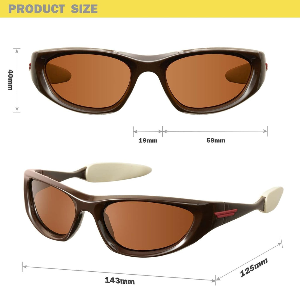 mosanana Wrap Around Y2K Sunglasses for Women and Men Model Freak