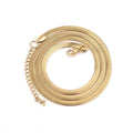 Wholesale 18k Gold Plated Herringbone Chain Choker Necklace Stainless Steel Flat Snake Chain Layer Women Necklace Trendy Jewelry