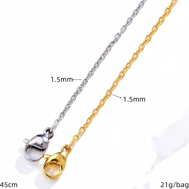 10pcs/bag 304 Stainless Steel Gold and Silver Color Classical Chain Necklace DIY Pendant Jewelry Necklace for Women and Men