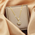 Trendy Jewelry Design 18k Gold Plated Necklace Stainless Steel Heart Butterfly Leaf Zircon Pendant Necklace Set for Women