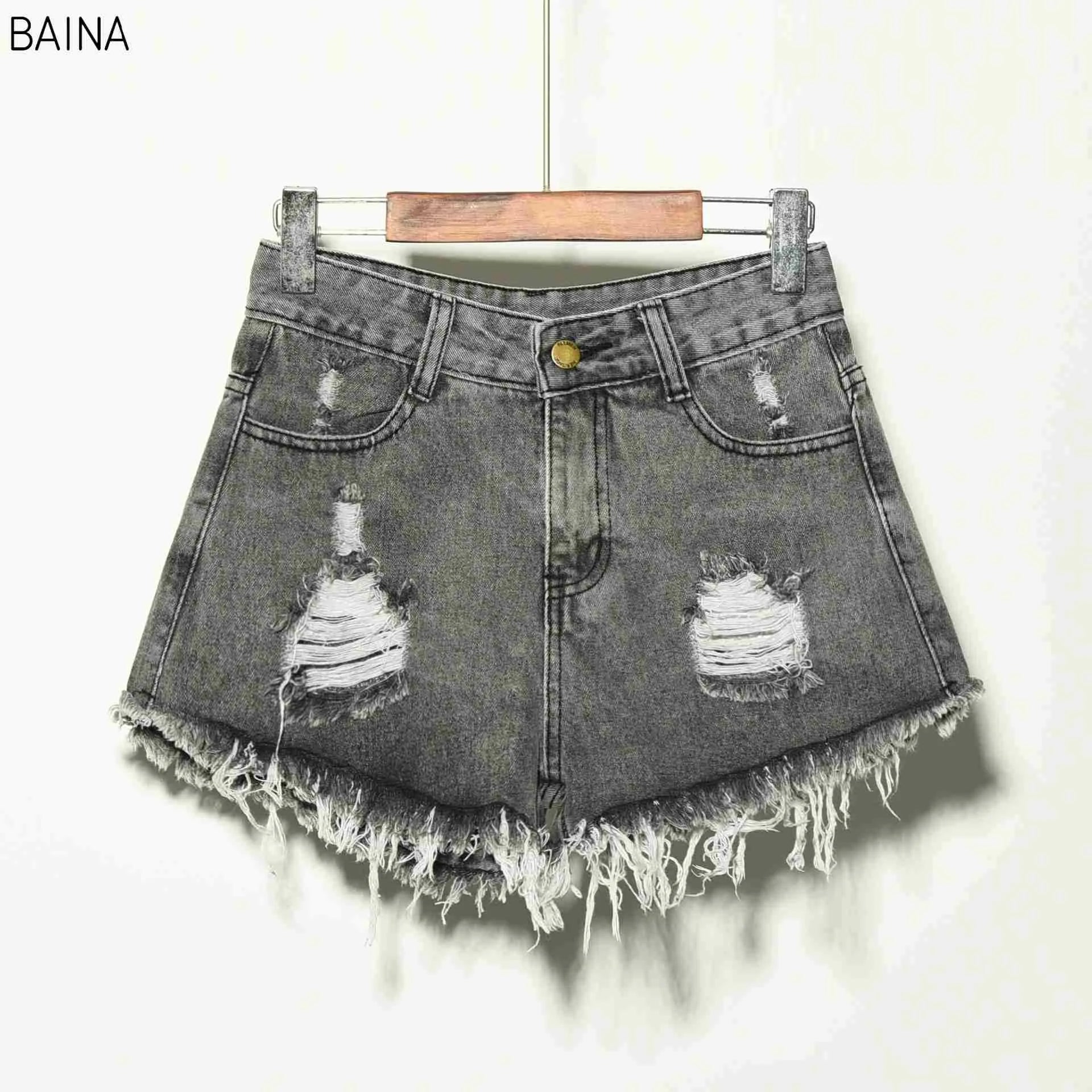 Wholesale  Stretch Women Ripped Denim Elastic Summer Plus Large Size Girls Lady Jean Jeans Shorts