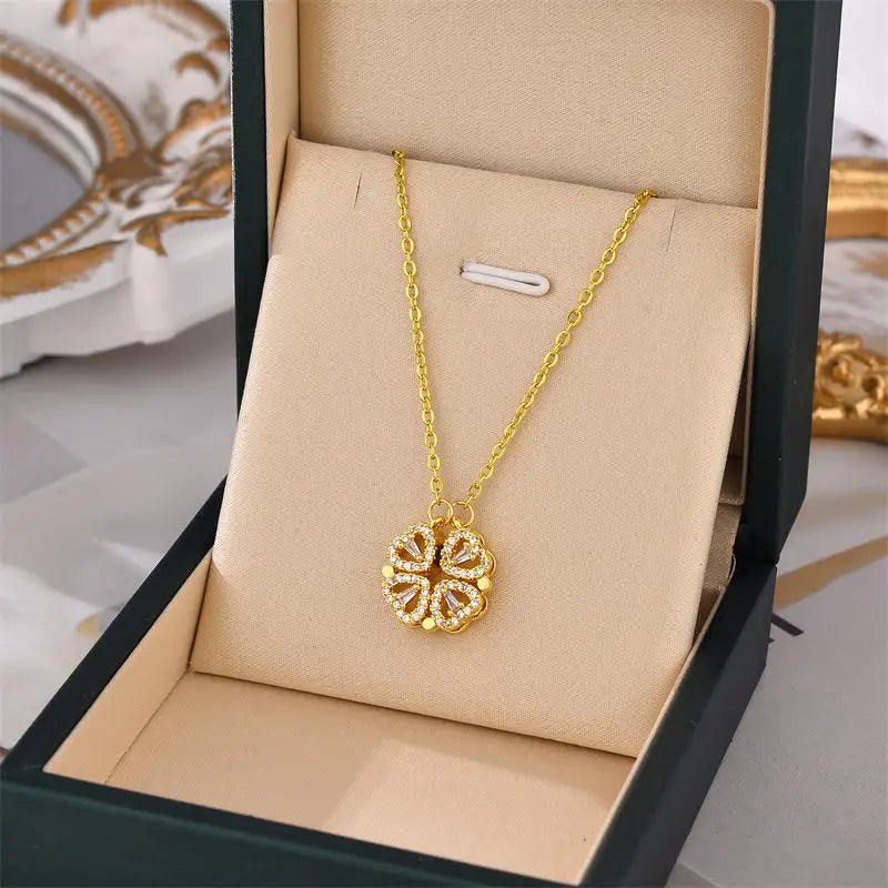 Hot Selling Waterproof 18k Gold Plated Stainless Steel Necklace Zircon Cross Heart Butterfly Letter Pendant Necklace for Women