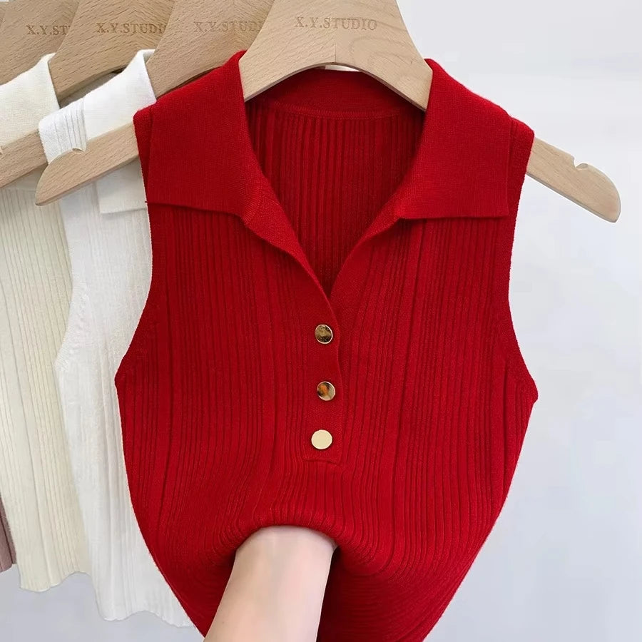 LHY Summer Knitted Vest Custom Tank Vest Slim Fit Hollow Lounge Mesh Camisole 2025 Fashion Basewear Wholesale Ribbed Crop OEM