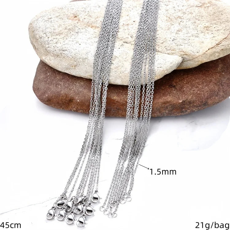 10pcs/bag 304 Stainless Steel Gold and Silver Color Classical Chain Necklace DIY Pendant Jewelry Necklace for Women and Men
