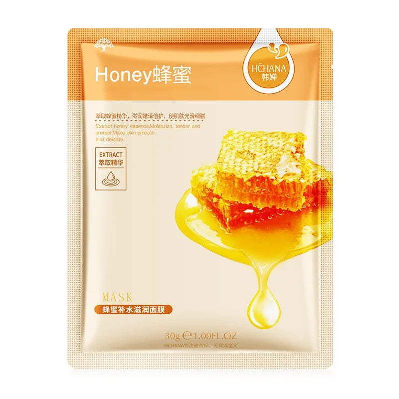 OEM Korean Face Skin Care Moisturizing Sheet Mask Private Label Natural Plant Fruit Foil Serum Collagen Facial Mask