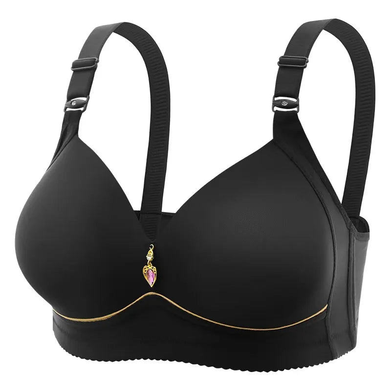 OEM Plus Size Women's Bra Can Be Adjusted With Smooth Fabric Without Rims and High Quality Gathered Underwear.