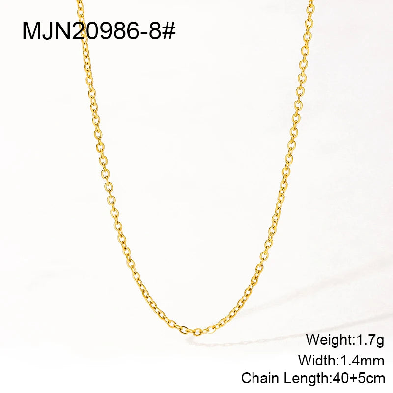 Waterproof PVD 18K Gold Plated Stainless Steel Cross Snake Bone Twist Box Chains Choker Chain Necklaces for Jewelry Making