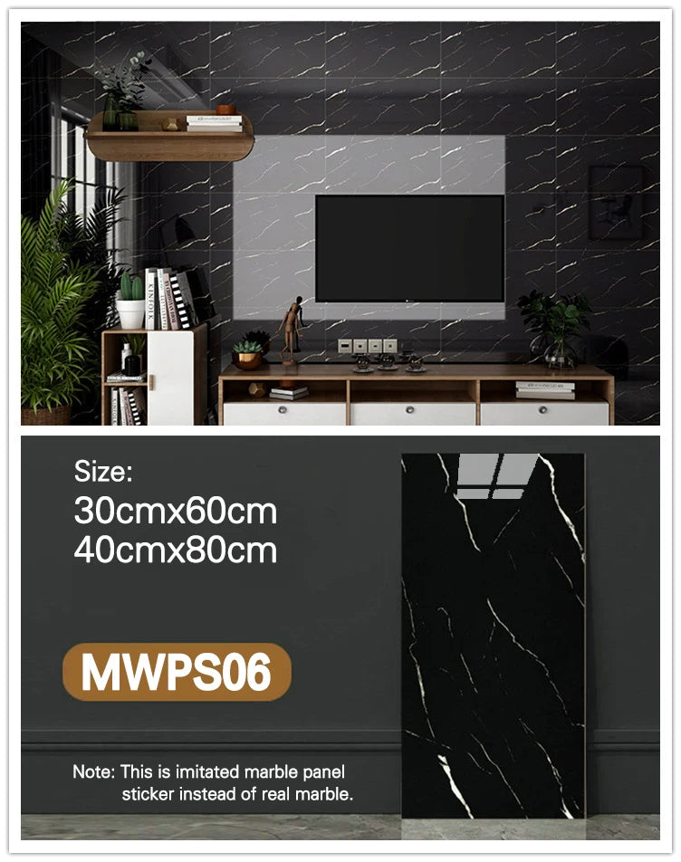 Modern High Glossy PVC Wall Panels Marble Look Eco-Friendly Non-Toxic Soundproof Geometric Waterproof Entertainment Living Room