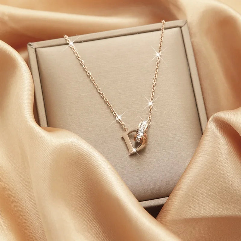 Trendy Jewelry Design 18k Gold Plated Necklace Stainless Steel Heart Butterfly Leaf Zircon Pendant Necklace Set for Women