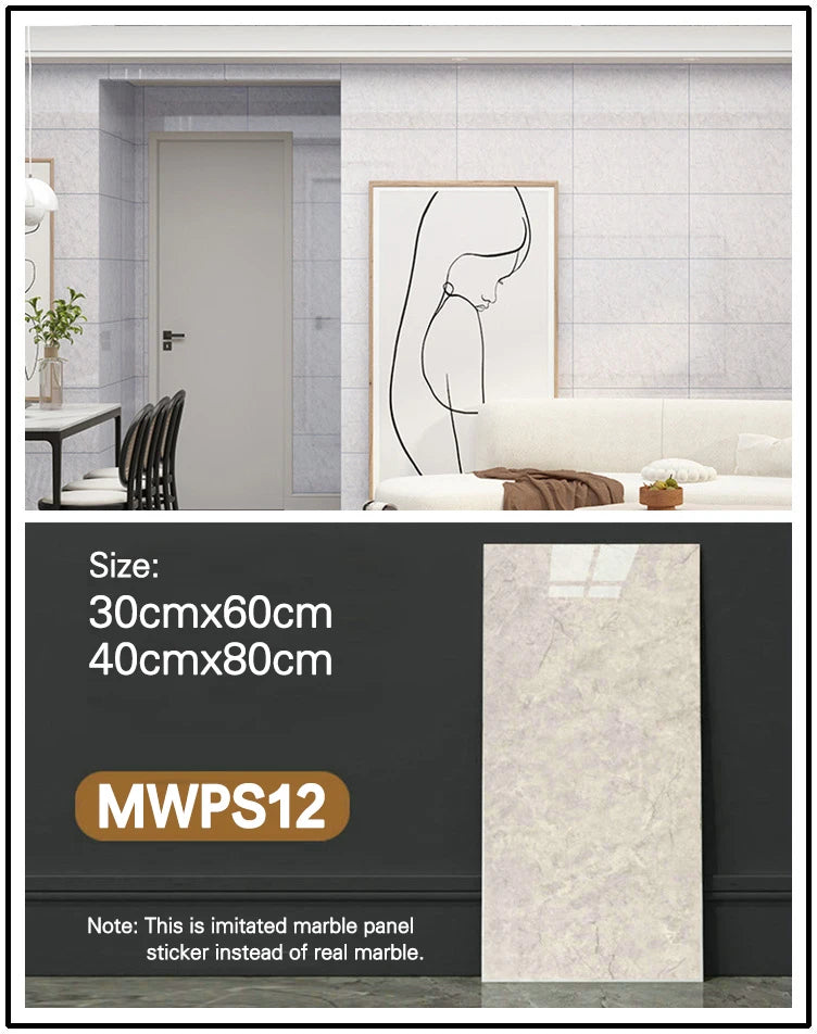 Modern High Glossy PVC Wall Panels Marble Look Eco-Friendly Non-Toxic Soundproof Geometric Waterproof Entertainment Living Room