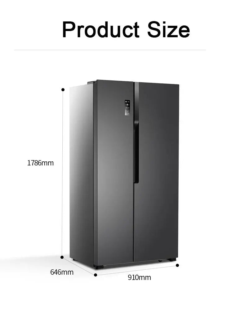 608L Double Door Refrigerator Retro Home Kitchen Double Door Small Appliances Cute European and Red and Black Refrigerator