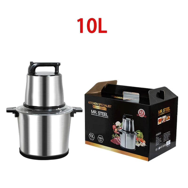 Multifunctional Kitchen Home 2L 3L 5L Food Vegetable Meat Chopper Stainless Steel Mini Meat Mincer Electric Meat Grinders