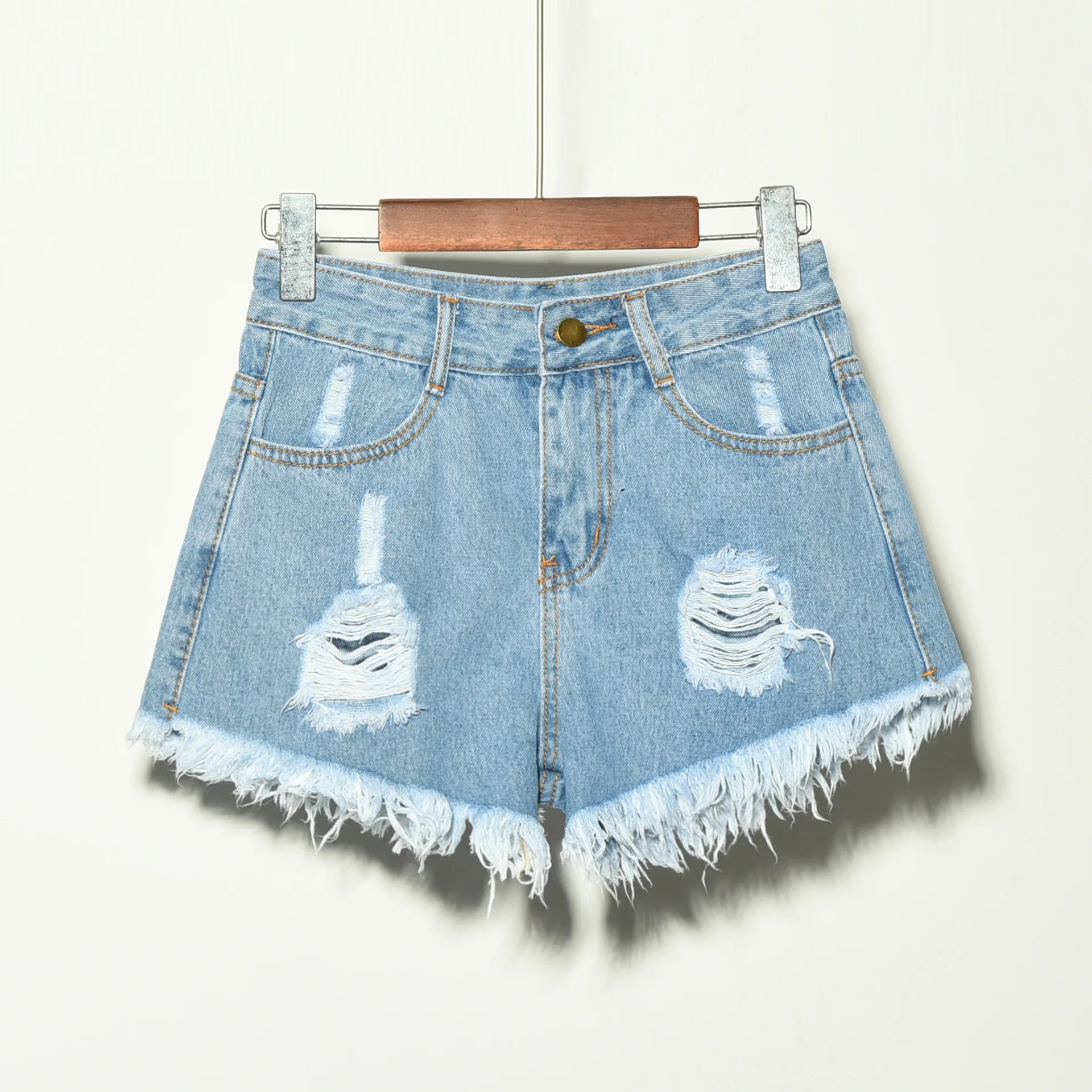 Wholesale  Stretch Women Ripped Denim Elastic Summer Plus Large Size Girls Lady Jean Jeans Shorts