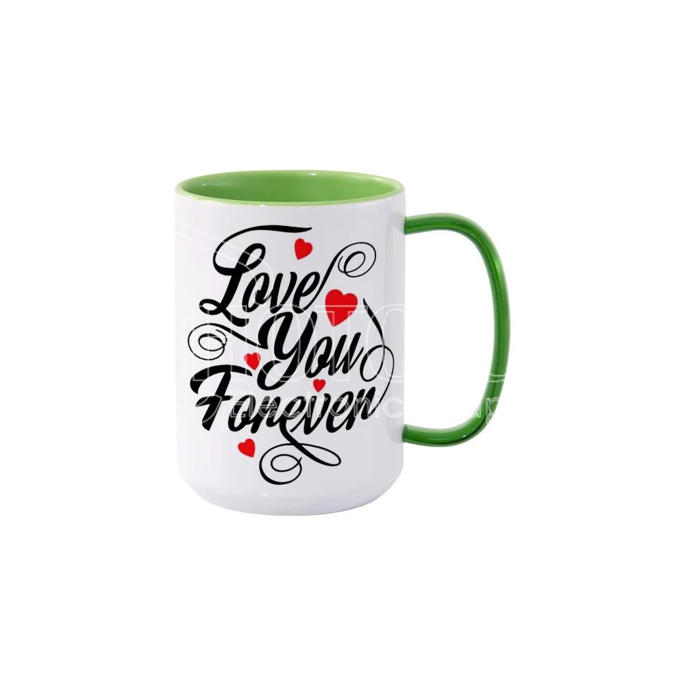 15 Oz. Sublimation Blank Inside & Handle Colored Ceramic Mug with Glass Handle