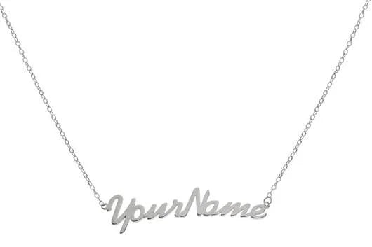 Xuping Necklace Personalised Gold Copper Alloy Ladies Jewelry Small Signature Cursive Classic Customized Name Necklace Women