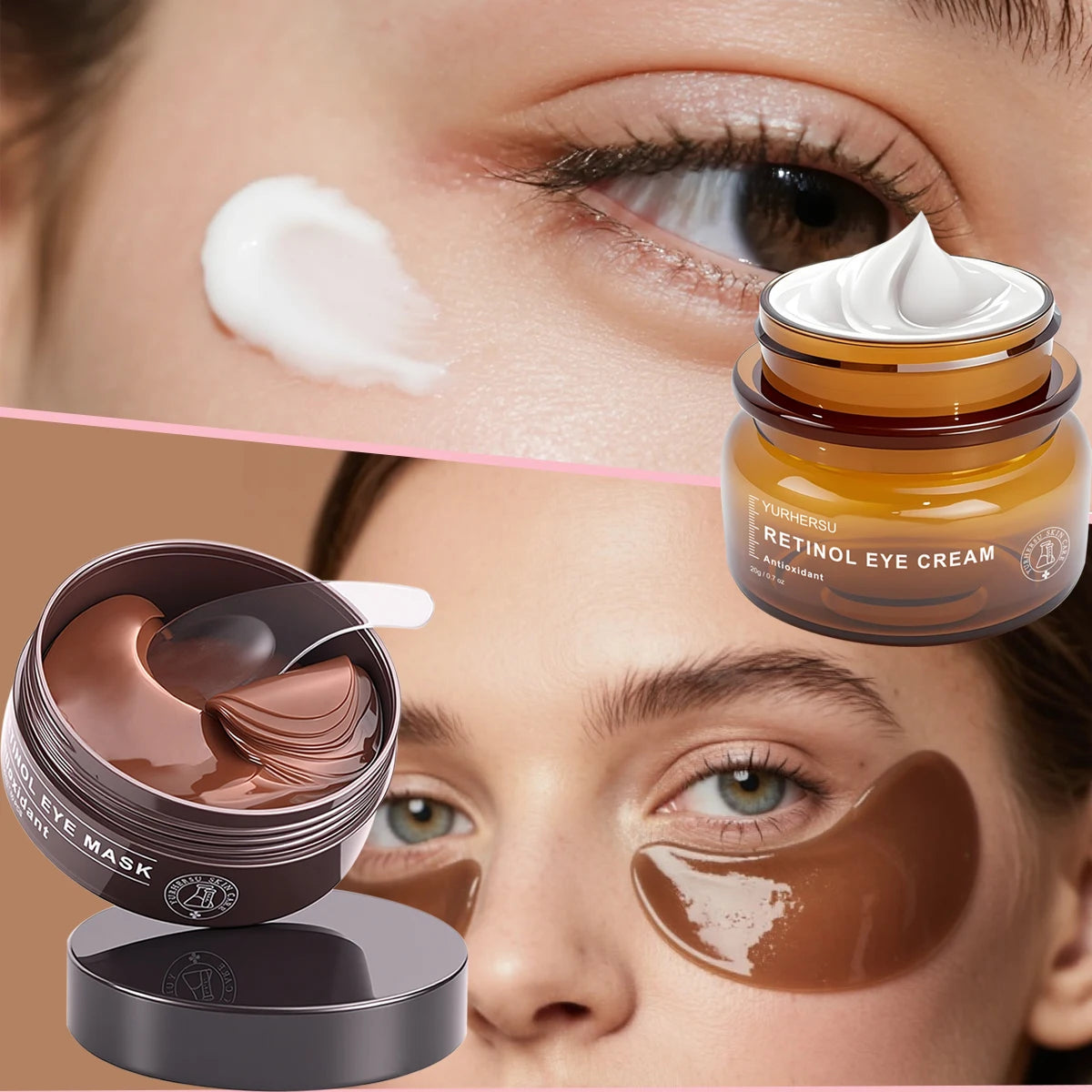 Retinol Skincare Set Anti-Aging Kit with Cream Serum Eye Cream Anti-Wrinkle Cleanser Serum Moisturizer