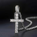 CAOSHI Hot Stainless Steel Rope Chains Tennis Cubic Zirconia Cross Necklaces Brass Pendant Gold Silver Color Women Necklaces Men