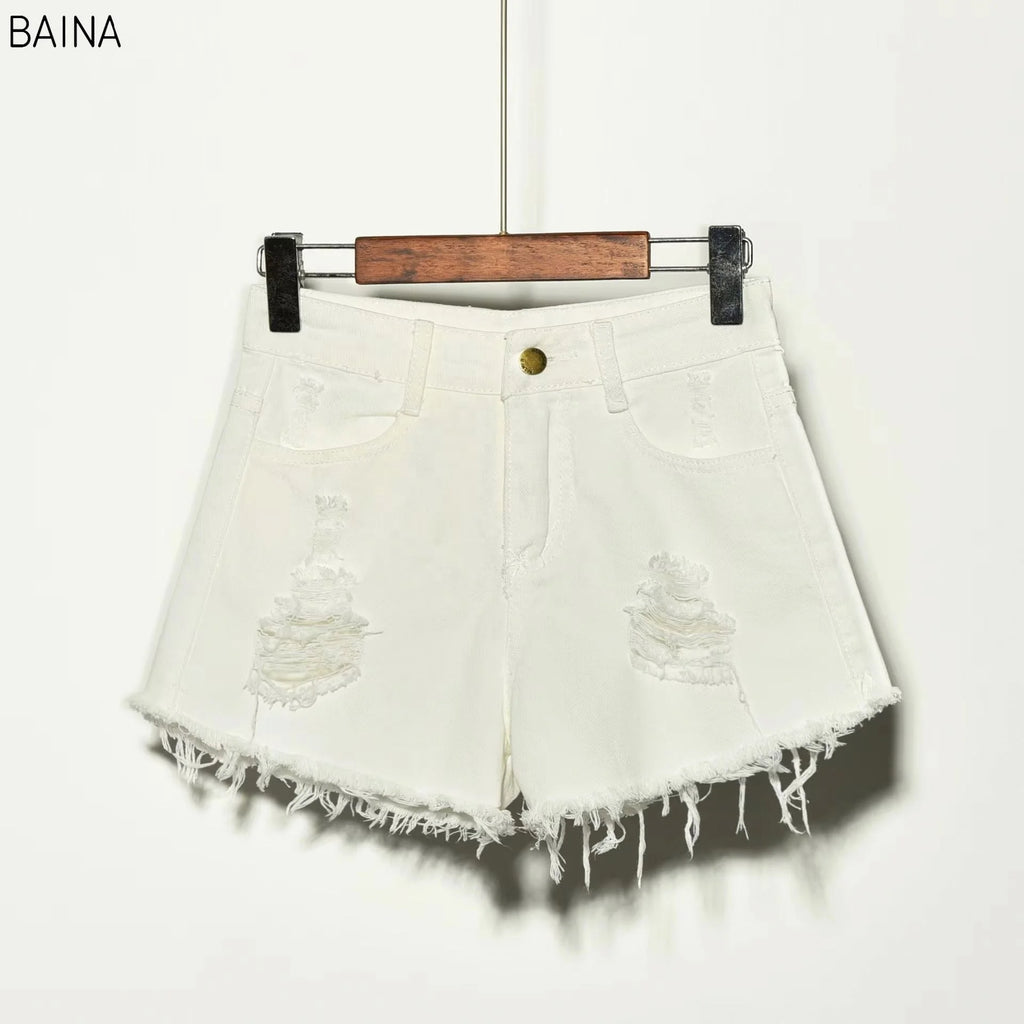 Wholesale  Stretch Women Ripped Denim Elastic Summer Plus Large Size Girls Lady Jean Jeans Shorts