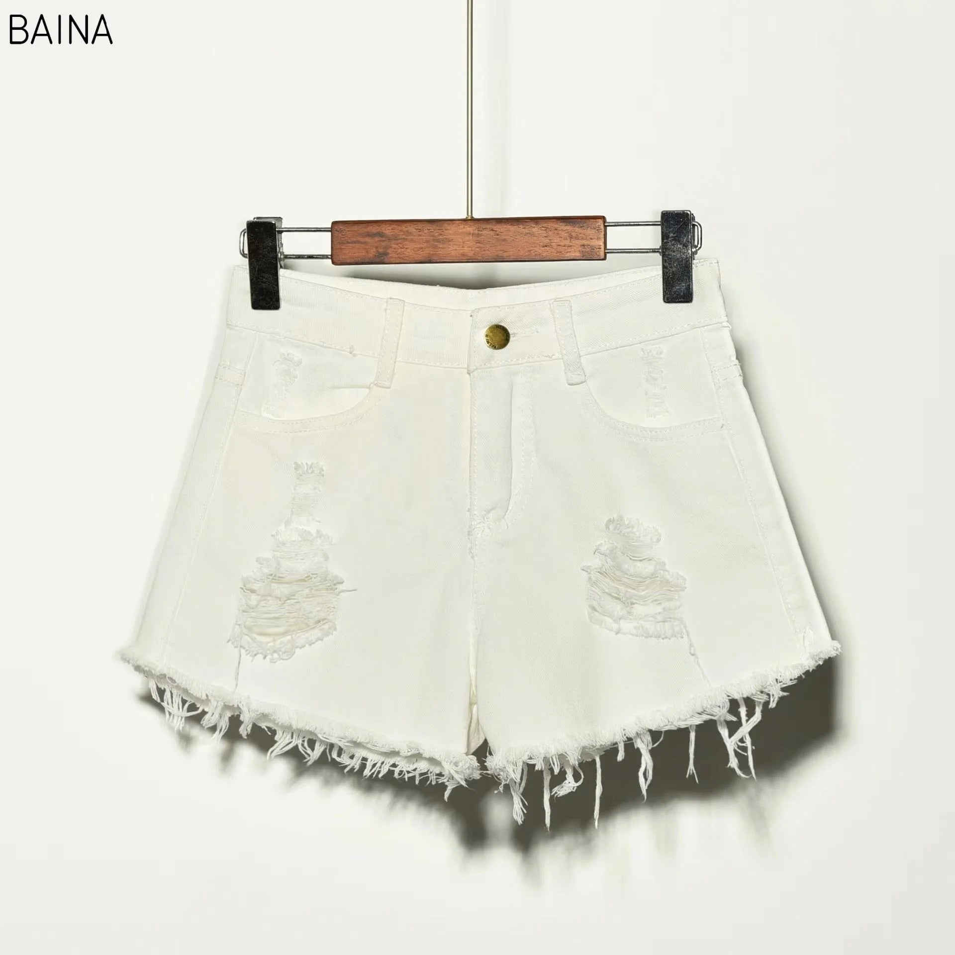 Wholesale  Stretch Women Ripped Denim Elastic Summer Plus Large Size Girls Lady Jean Jeans Shorts