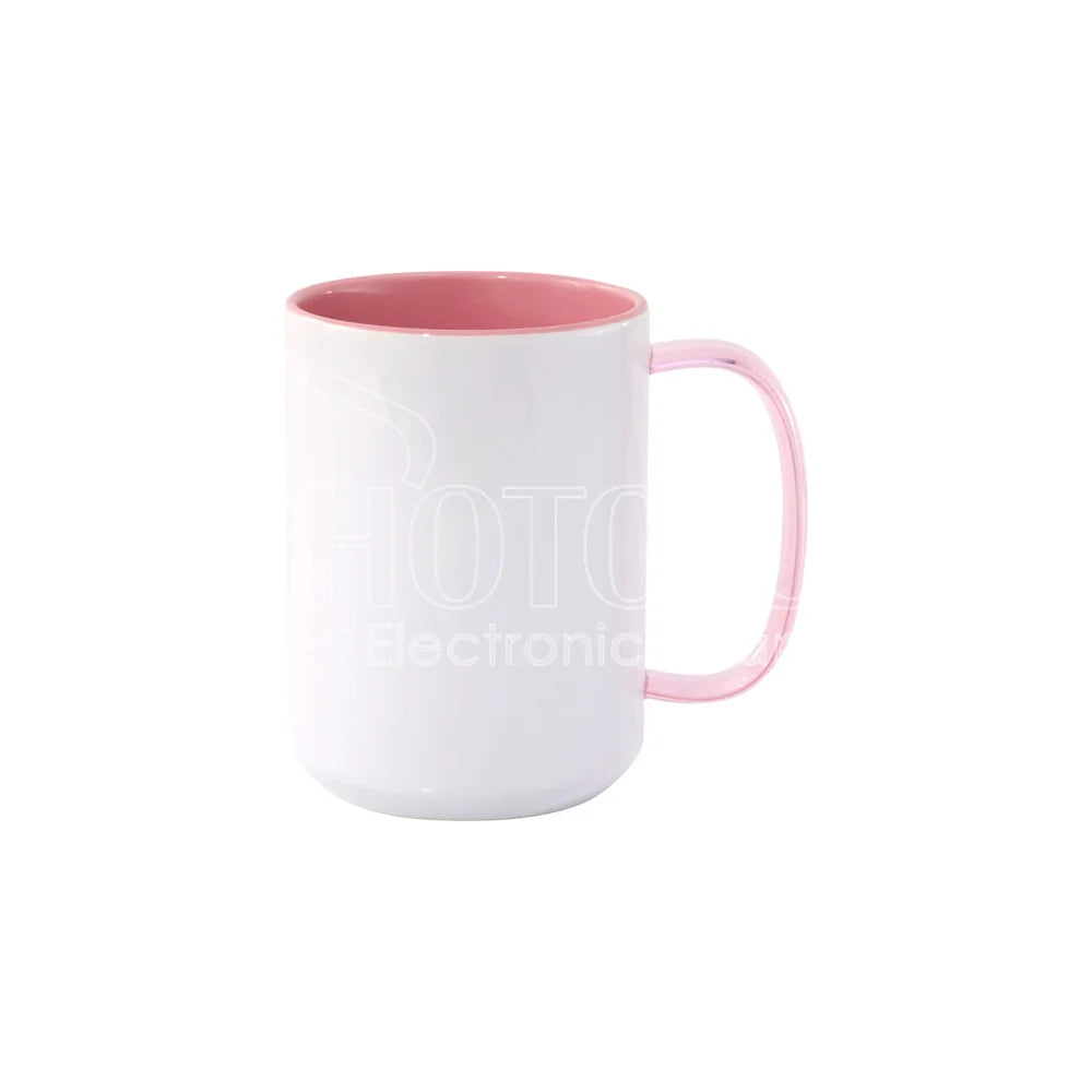 15 Oz. Sublimation Blank Inside & Handle Colored Ceramic Mug with Glass Handle