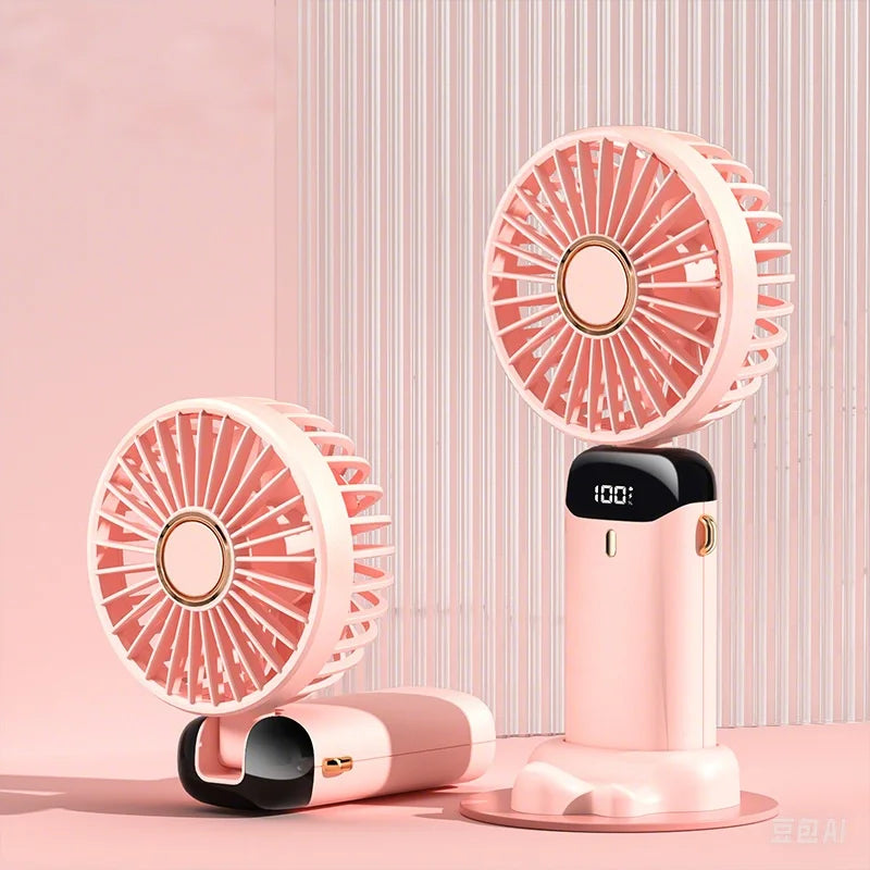 Rechargeable USB Handheld Portable Mini Fan with Foldable Cooling Fan 5 Speed for Students Car Office Desk Outdoor for Gift