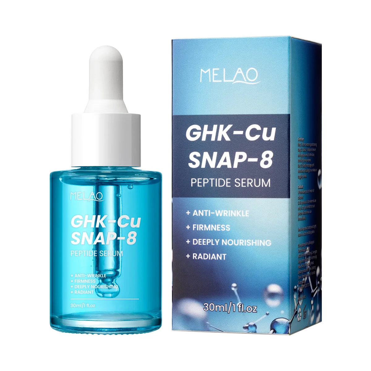 制造商OEM韩国护肤精华液玻尿酸视黄醇SNAP-8 + GHK-CU肽抗衰老抗皱维生素C面部精华液