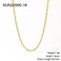 Waterproof PVD 18K Gold Plated Stainless Steel Cross Snake Bone Twist Box Chains Choker Chain Necklaces for Jewelry Making
