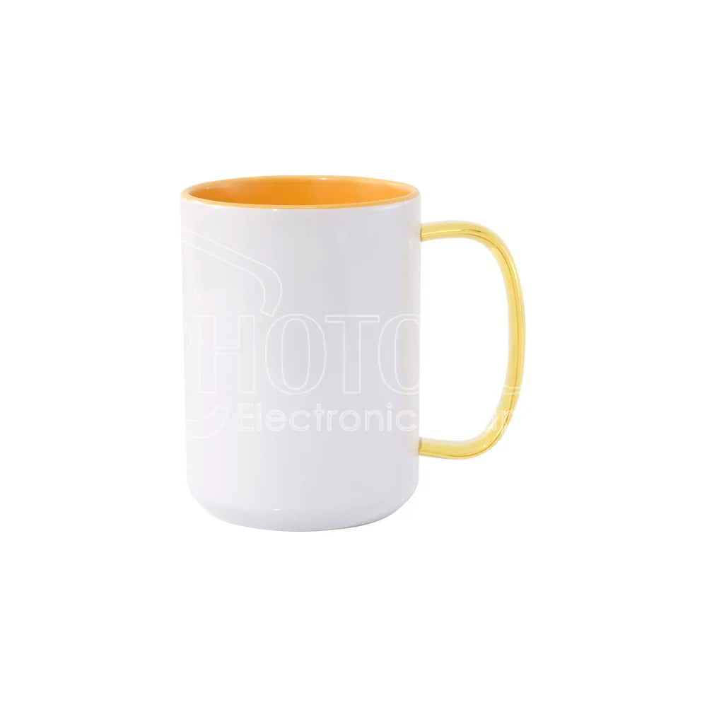 15 Oz. Sublimation Blank Inside & Handle Colored Ceramic Mug with Glass Handle