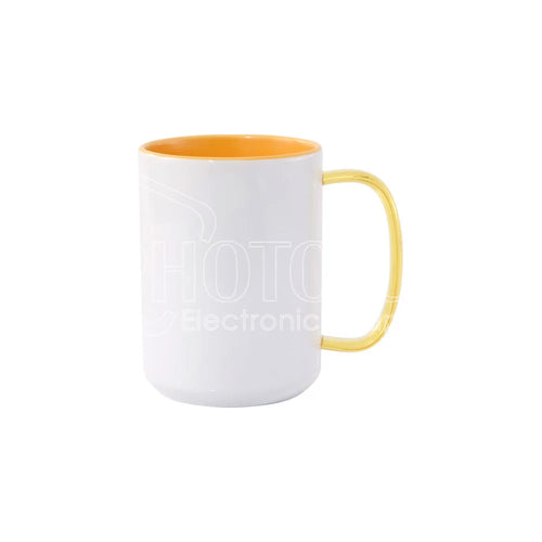 15 Oz. Sublimation Blank Inside & Handle Colored Ceramic Mug with Glass Handle