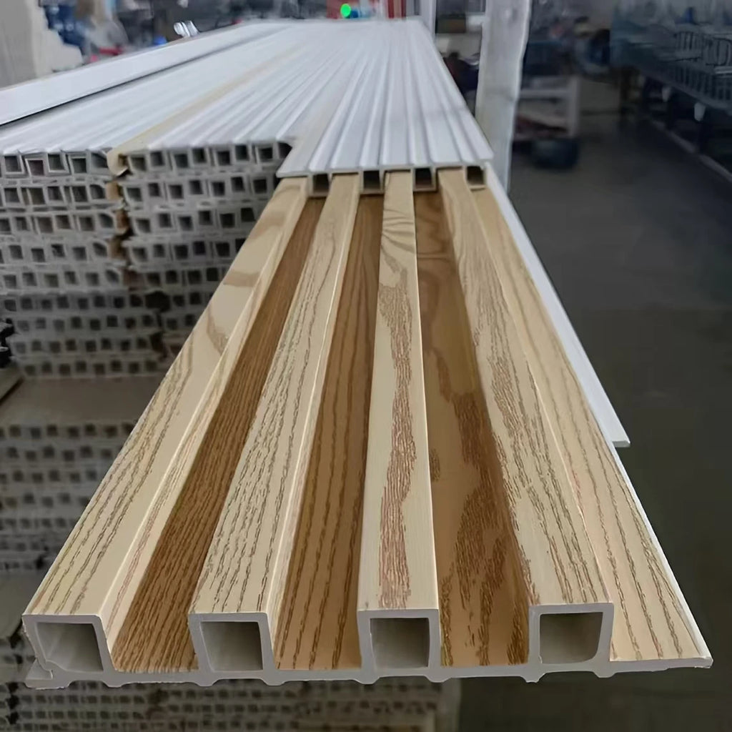 WPC Fluted Wall Panel 3D PVC Wood Alternative Outdoor/Commercial/Kitchen/Gym Panels Plastic Traditional Style for Kids