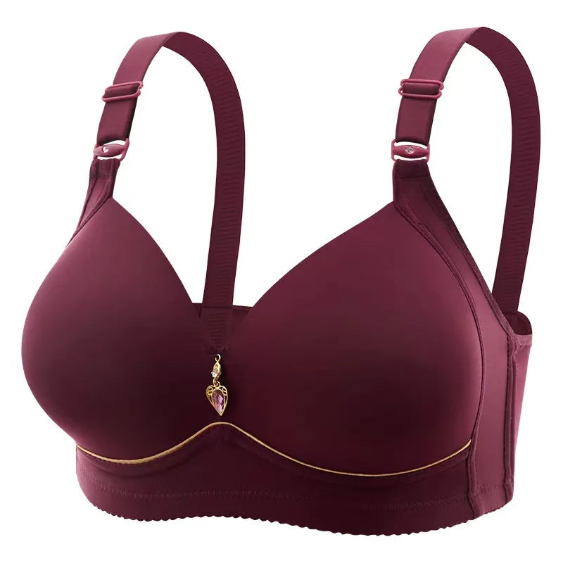 OEM Plus Size Women's Bra Can Be Adjusted With Smooth Fabric Without Rims and High Quality Gathered Underwear.