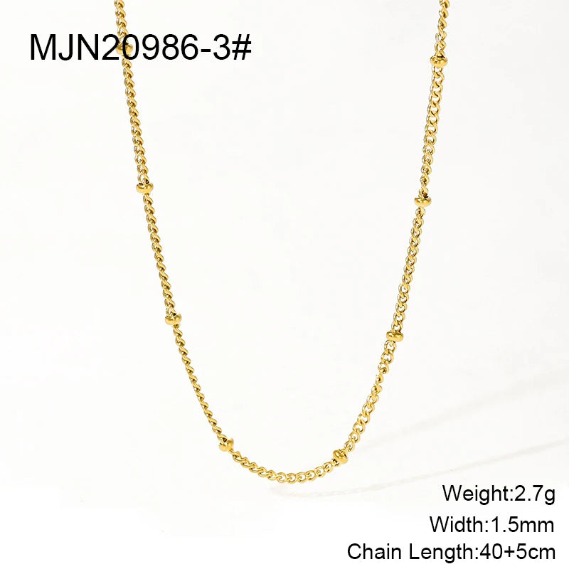 Waterproof PVD 18K Gold Plated Stainless Steel Cross Snake Bone Twist Box Chains Choker Chain Necklaces for Jewelry Making