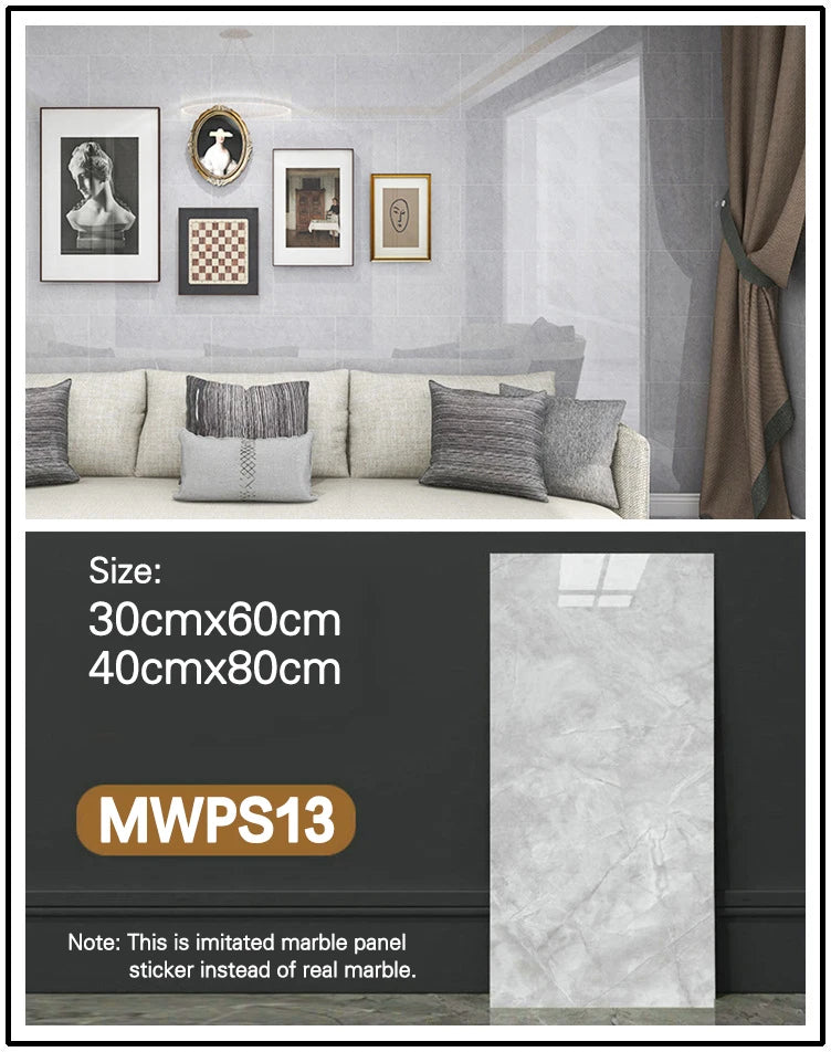 Modern High Glossy PVC Wall Panels Marble Look Eco-Friendly Non-Toxic Soundproof Geometric Waterproof Entertainment Living Room