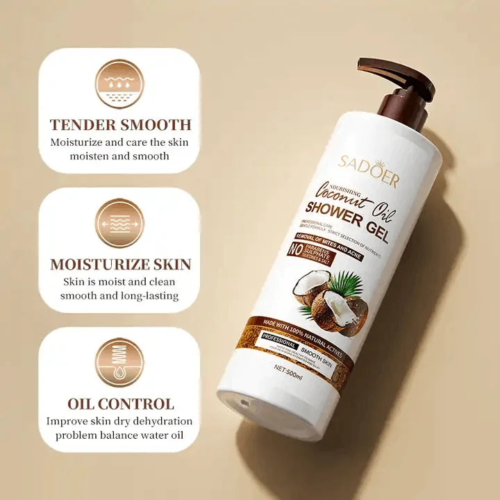 SADOER Coconut Skin Care Set Moisturizing Shower Gel Anti Dandruff Hand Cream Hair Mask Toothpaste Shampoo Skin Care Products