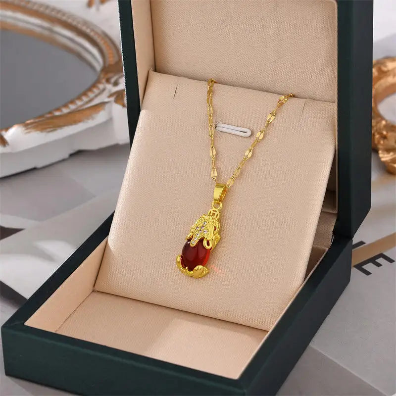 Hot Selling Waterproof 18k Gold Plated Stainless Steel Necklace Zircon Cross Heart Butterfly Letter Pendant Necklace for Women