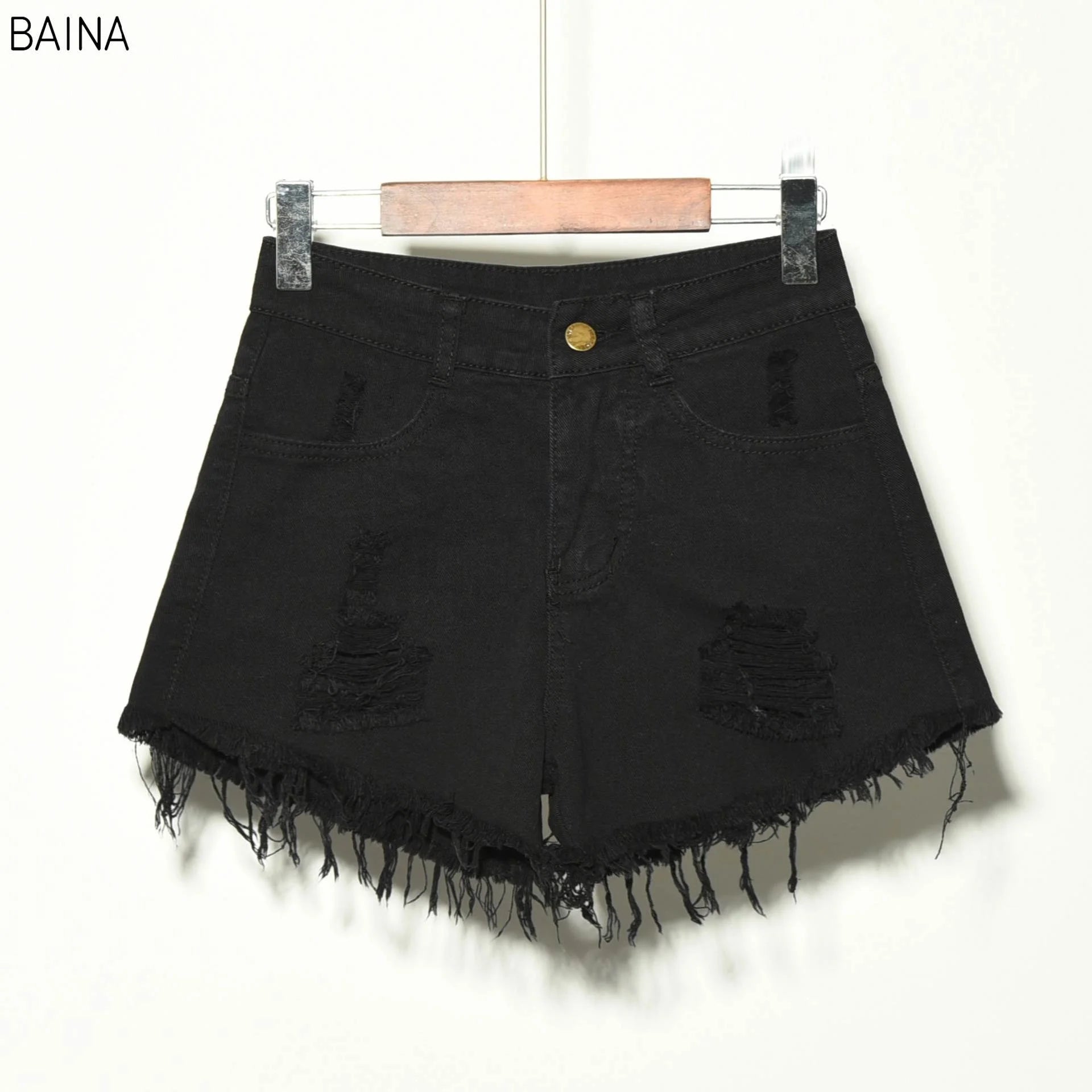 Wholesale  Stretch Women Ripped Denim Elastic Summer Plus Large Size Girls Lady Jean Jeans Shorts