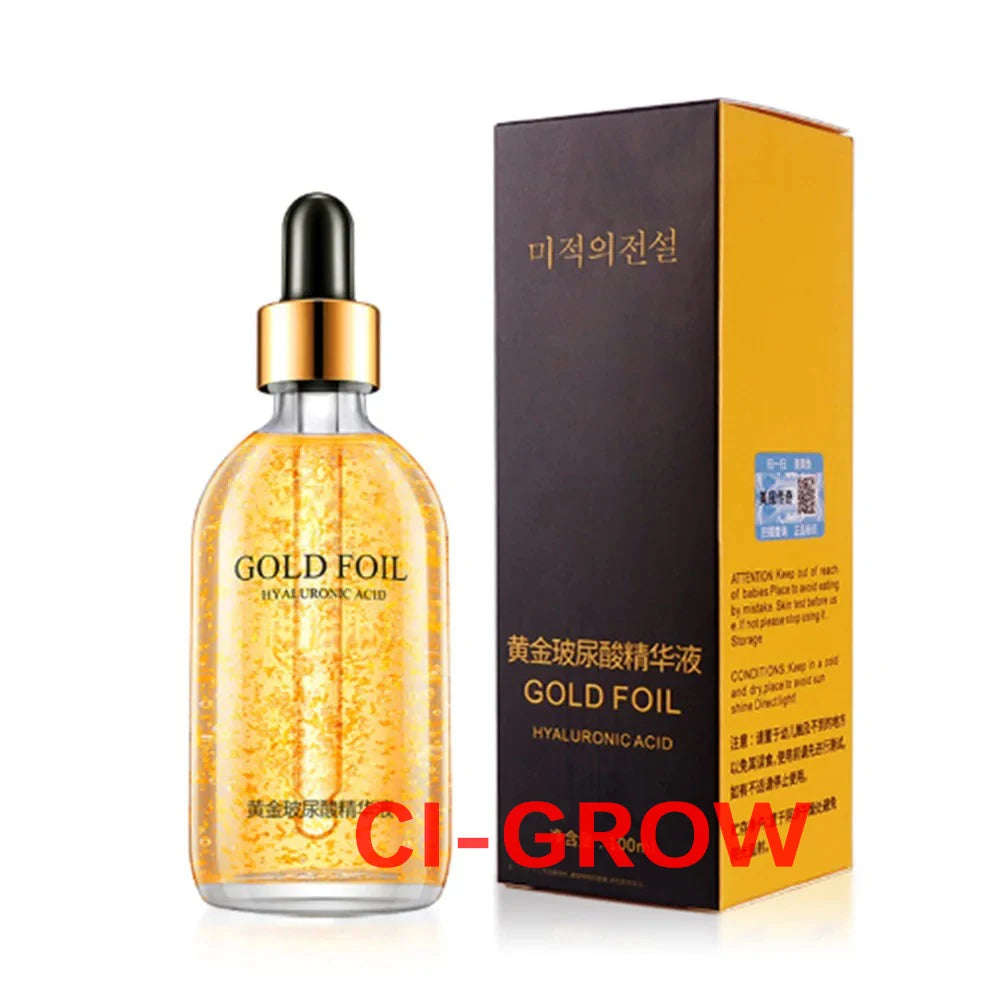 100ml 24k黄金玻尿酸烟酰胺面部精华液面部提拉胶原蛋白精华护肤精华液