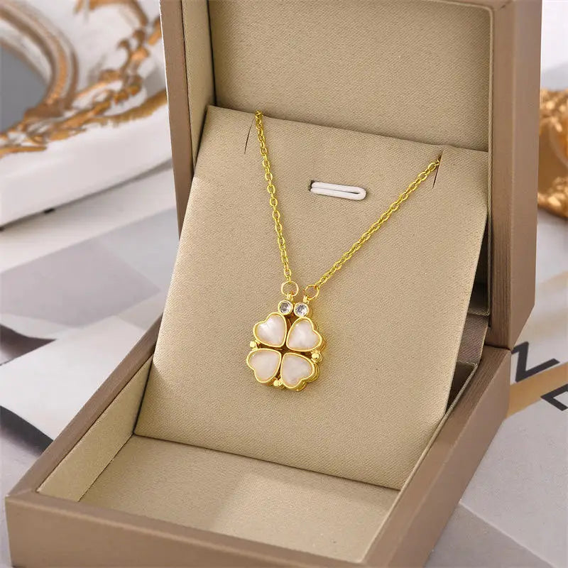 Hot Selling Waterproof 18k Gold Plated Stainless Steel Necklace Zircon Cross Heart Butterfly Letter Pendant Necklace for Women