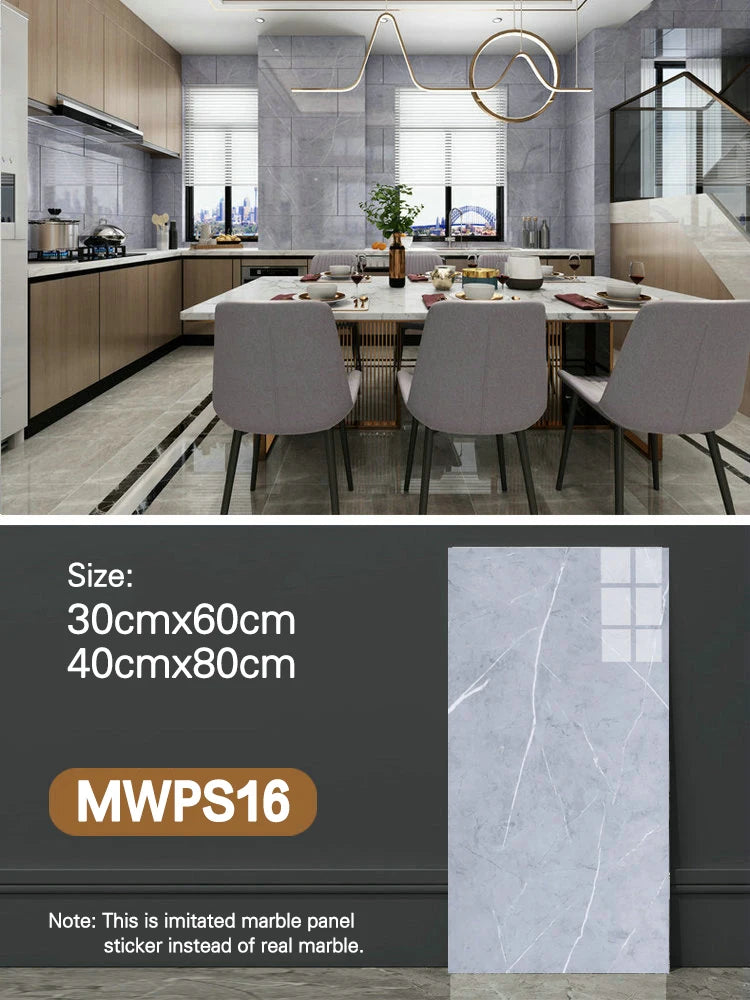 Modern High Glossy PVC Wall Panels Marble Look Eco-Friendly Non-Toxic Soundproof Geometric Waterproof Entertainment Living Room