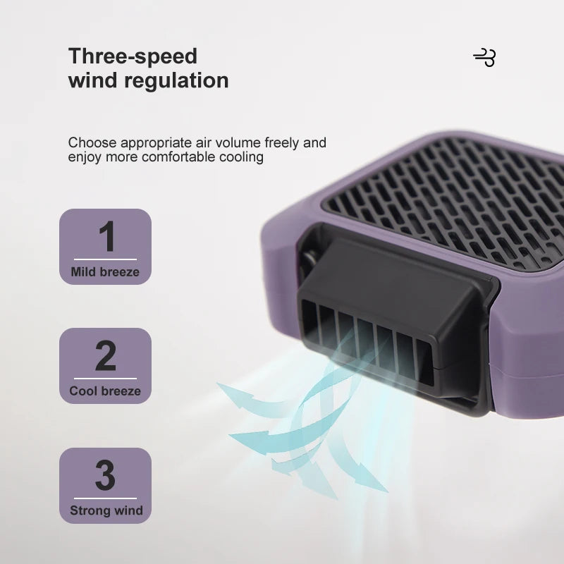 HEBRON 3-Speed Power Bank Waist Multifunctional USB Portable Mini Hanging Fan for Home Car RV