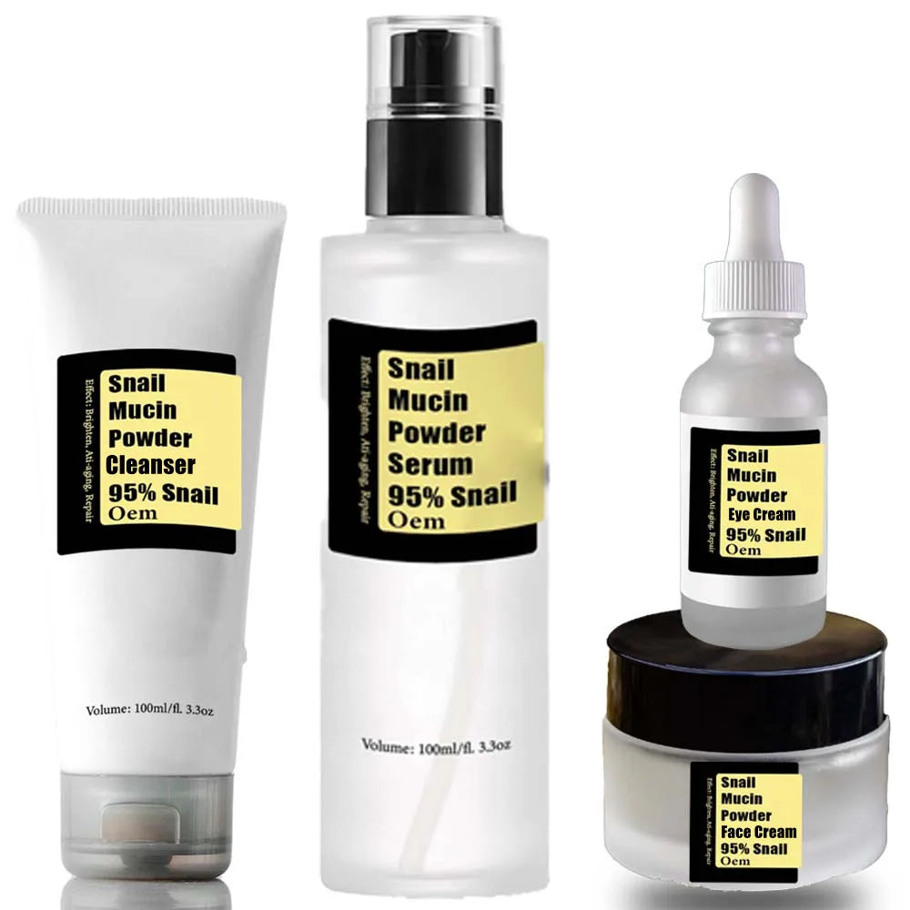 Nice Quality Natural Vegan Repair Snail Serum Daily Repair Face Moisture Snail Mucin Skincare Set