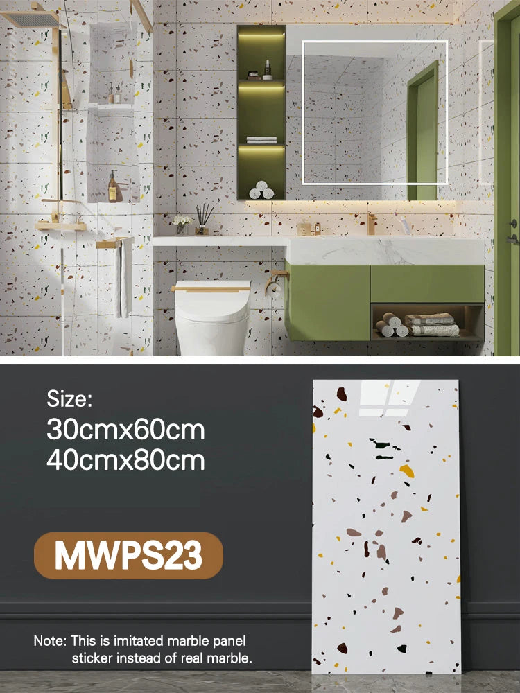 Modern High Glossy PVC Wall Panels Marble Look Eco-Friendly Non-Toxic Soundproof Geometric Waterproof Entertainment Living Room