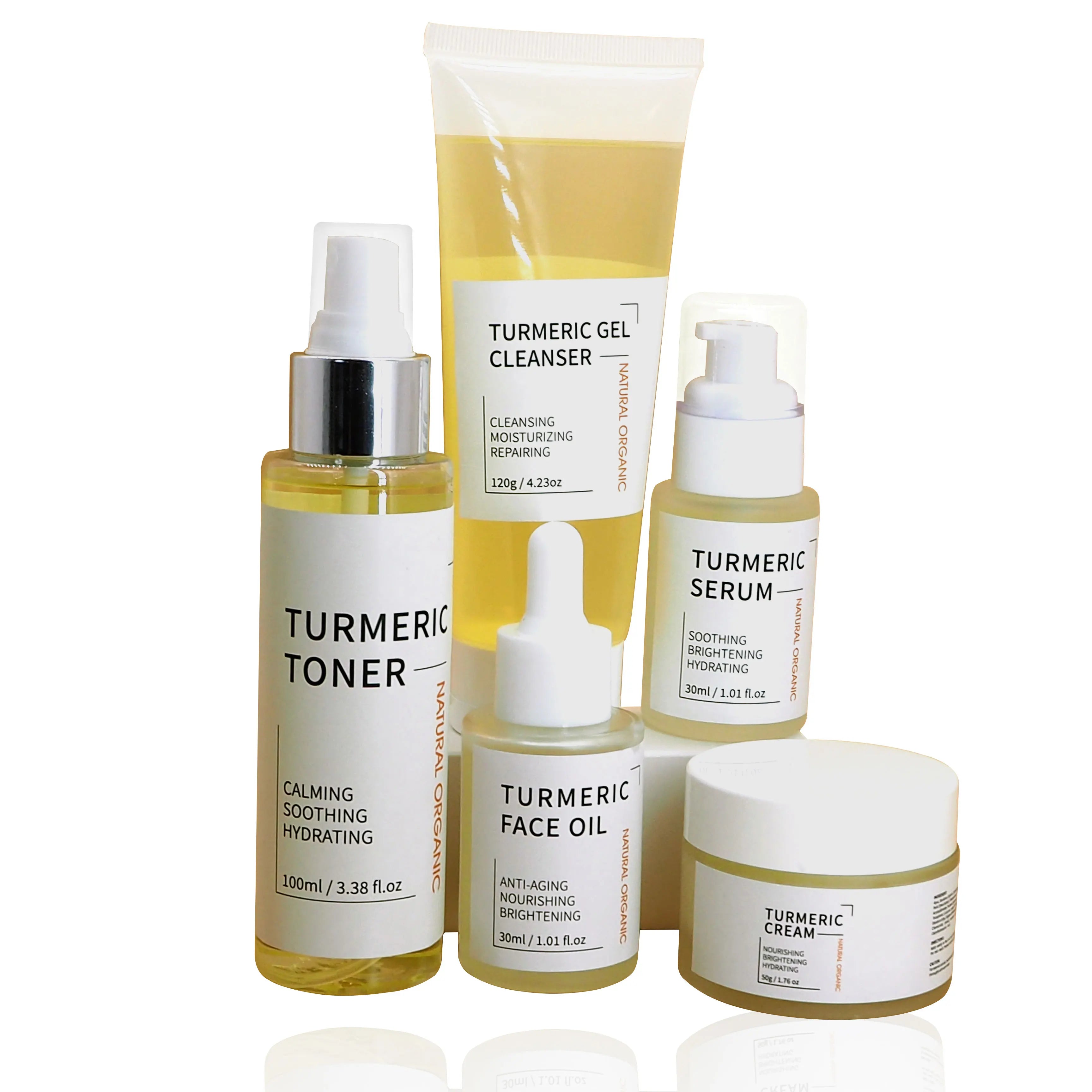 AiXin Private Label Moisturizing Skin Revitalizer  Wrinkles Acne Treatment Facial Whitening Set Turmeric Skin Care Set