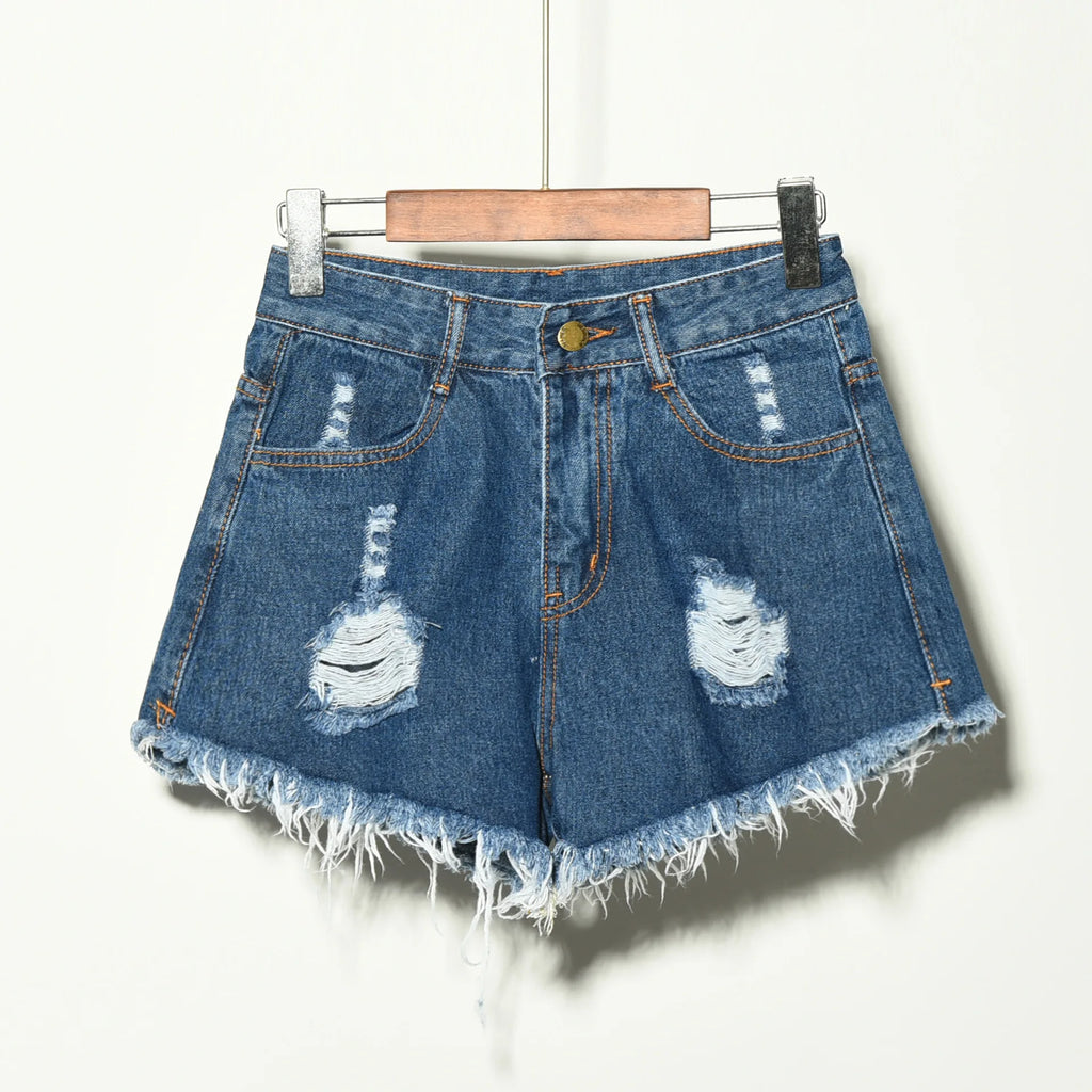 Wholesale  Stretch Women Ripped Denim Elastic Summer Plus Large Size Girls Lady Jean Jeans Shorts