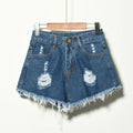 Wholesale  Stretch Women Ripped Denim Elastic Summer Plus Large Size Girls Lady Jean Jeans Shorts