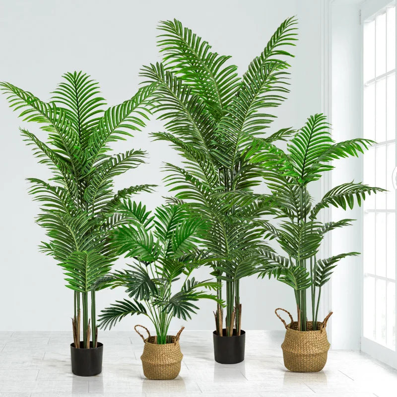 Simulation Palm Trees Areca Palm Fake Potted Plants Floor-Standing Home Interior Decoration Fake Trees Artificial Green Plants