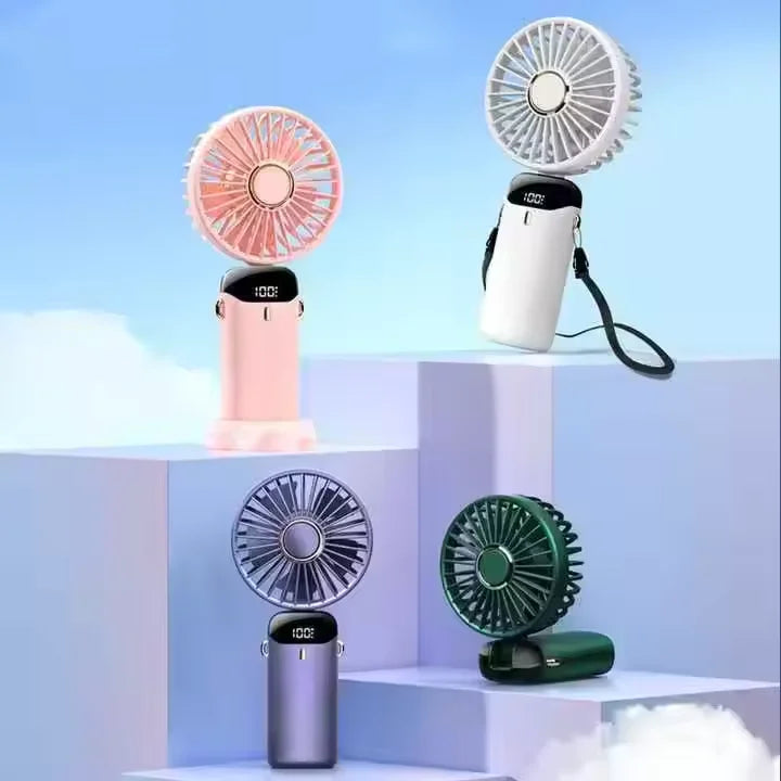 Rechargeable USB Handheld Portable Mini Fan with Foldable Cooling Fan 5 Speed for Students Car Office Desk Outdoor for Gift