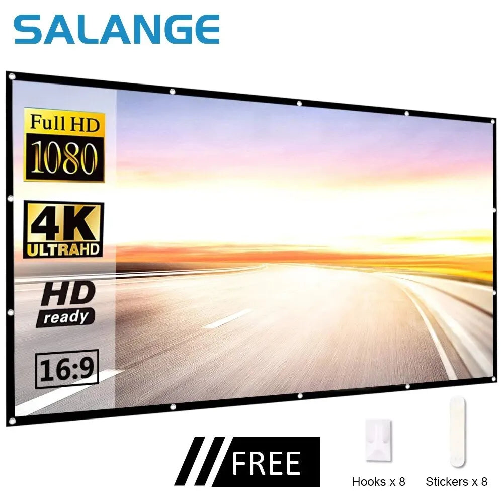 60 100 120 150Inch Simple Foldable Projector Screen 16:9 Outdoor 4K Full HD Projection Screen Curtain for Home Theater for HY300