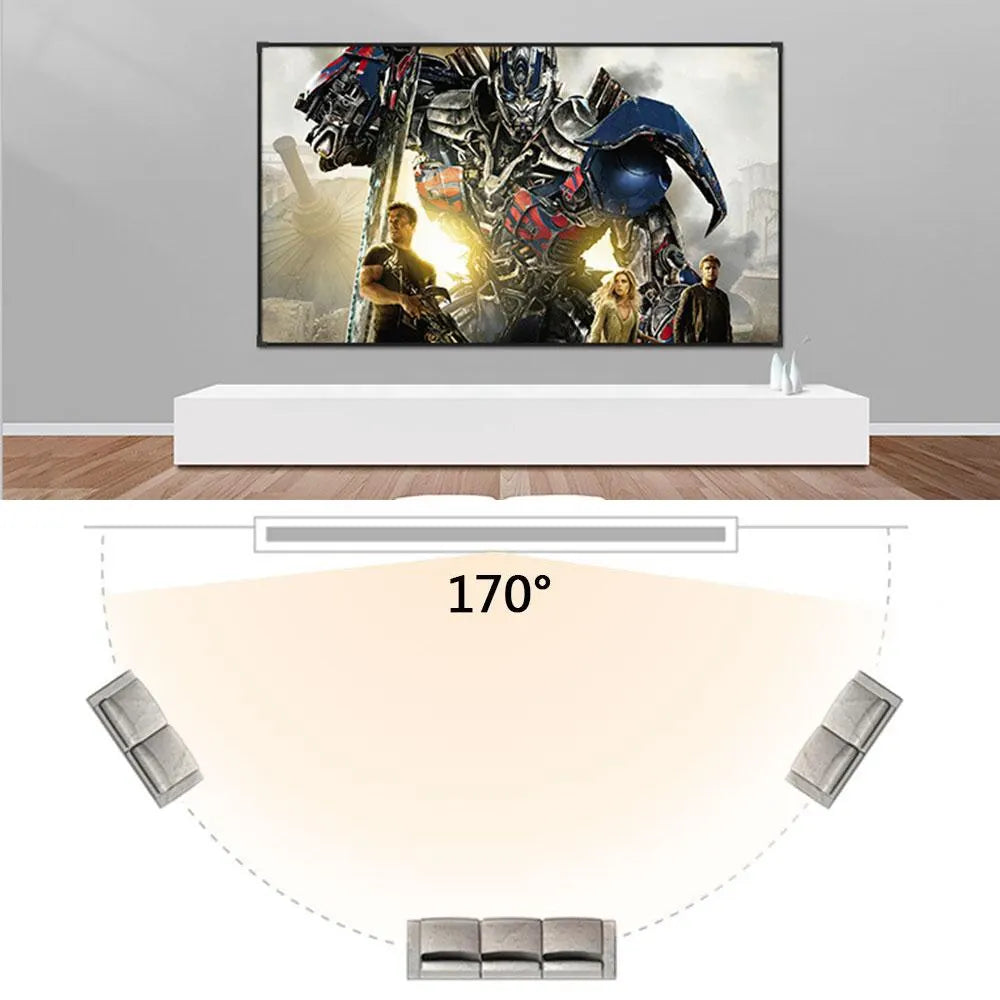 60 100 120 150Inch Simple Foldable Projector Screen 16:9 Outdoor 4K Full HD Projection Screen Curtain for Home Theater for HY300